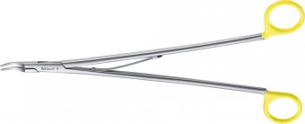 Aplicator clipuri titan Small, angulat 25°, 280 mm – inele galbene
