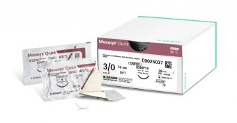 Fire de sutură resorbabile MONOSYN® 4/0 USP (1,5 EP), 70 cm, ac HR17, 1/2 cerc, violet, 36 buc/cutie