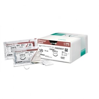 Fire de sutură resorbabile MONOSYN® Quick 1 USP (4 EP), 70 cm, ac HR30, 1/2 cerc, 36 buc/cutie