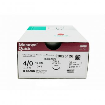 Fire de sutură resorbabile Monosyn® Quick 3/0 (2 EP), 70 cm, ac HR17, 1/2 cerc, 36 buc/cutie