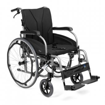 Scaun rulant manual din aluminiu, pliabil, roți 24”, reglare centru de greutate, sarcină maximă 115 kg